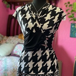 Vintage 2000s Y2K Candies houndstooth blouse